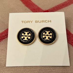 Tory Burch Black Circle Studs - NWT